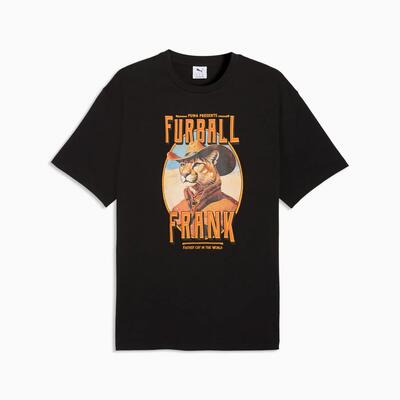 Puma graphic cat cowboy relaxed heren t-shirt zwart maat l