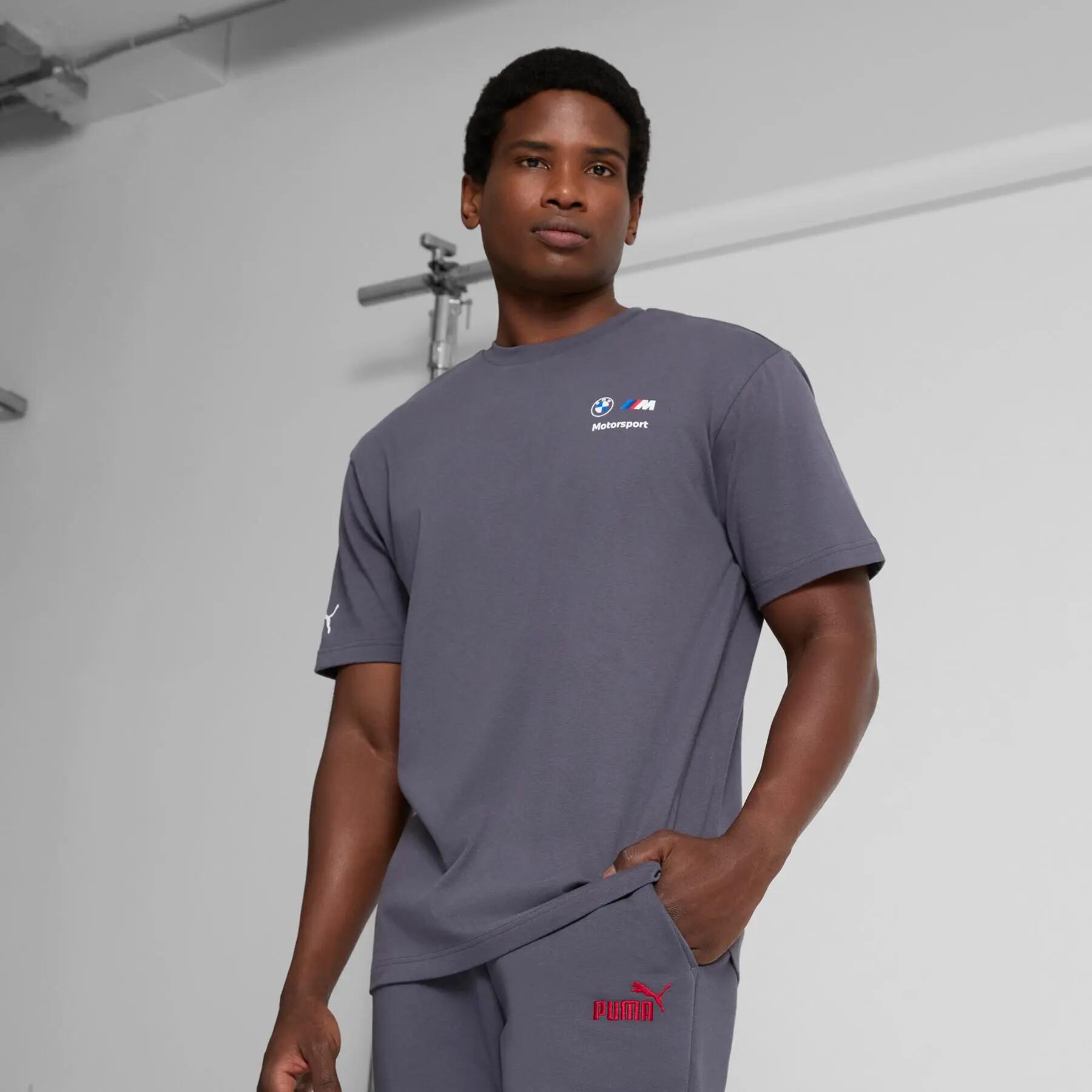 Camiseta masculina Puma BMW MMS STACKED LOGO cinza tamanho M 3/5