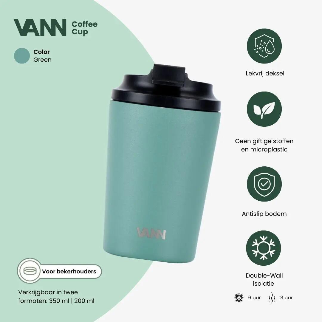Drinkbeker - To go - Unisex - Dubbelwandig RVS, lekvrij - Highland Green 2/8
