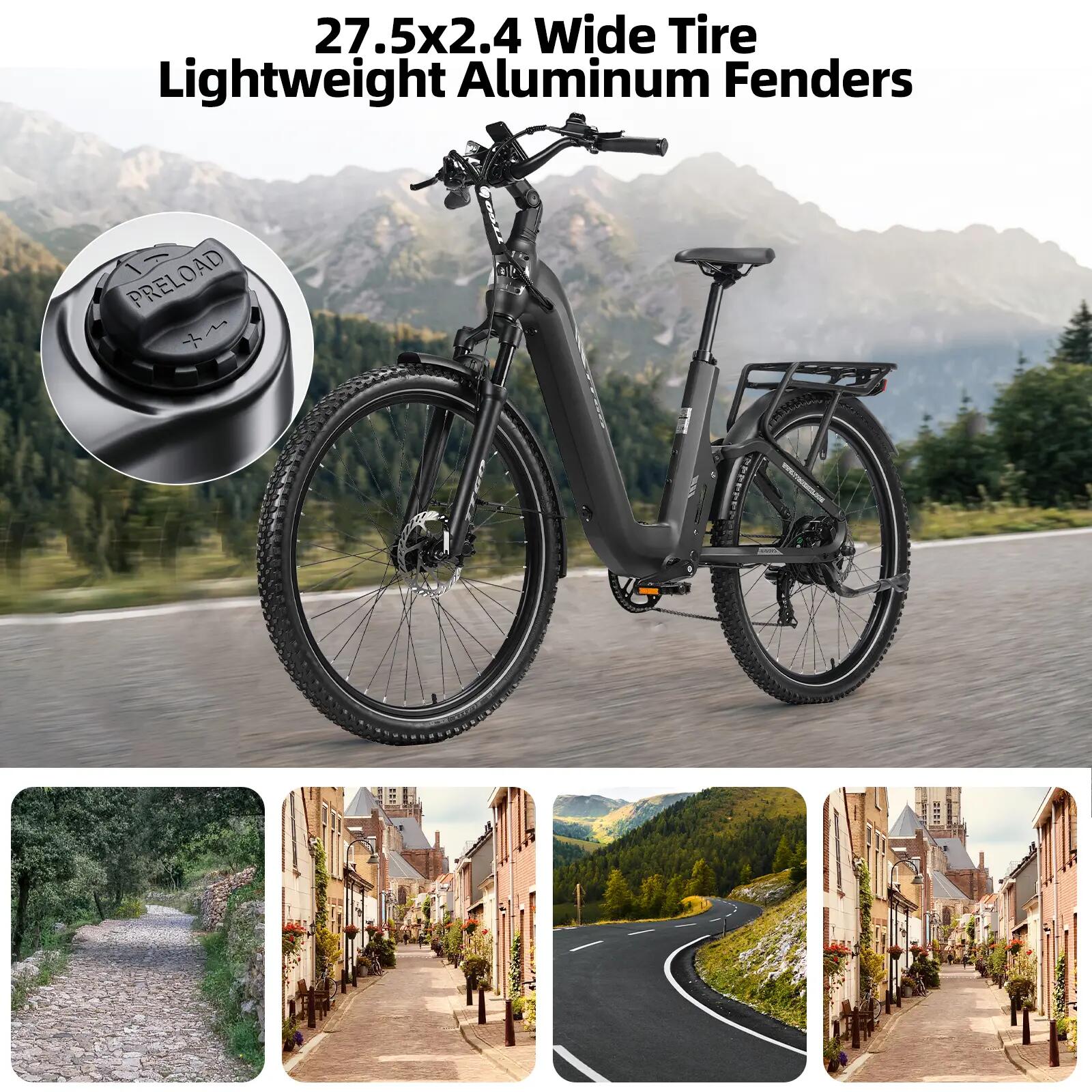 Bicicleta elétrica para adultos TTGO E-SUVO Bateria 48V15Ah 14/15