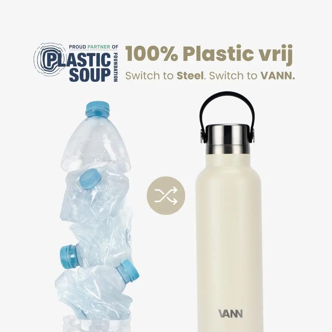 RVS waterfles - Essential Bottle 600 ml - 100% RVS, dubbelwandig - Off-white 3/10