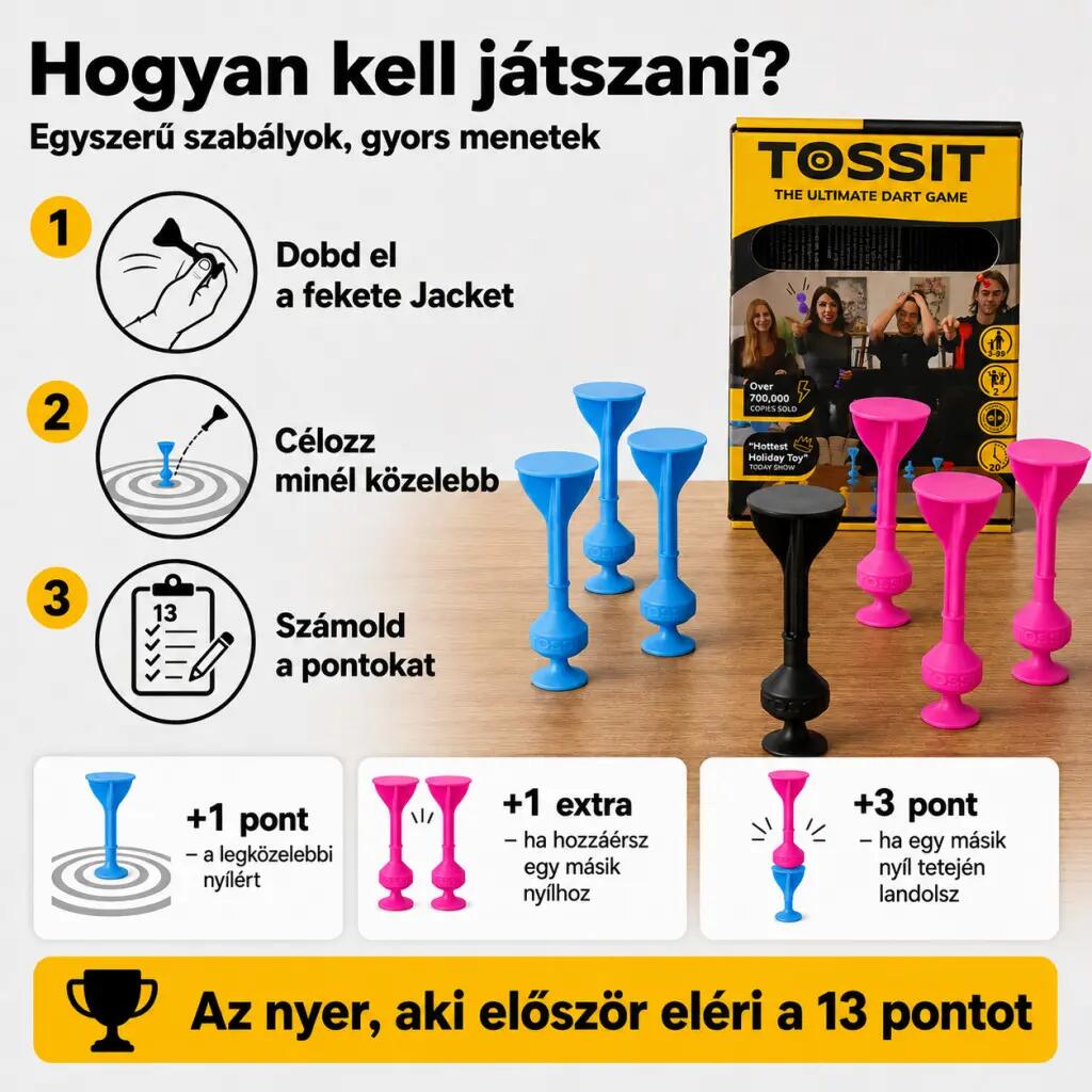 Starter Pack pink-kék tapadókorongos darts játék 2 főre 3/4