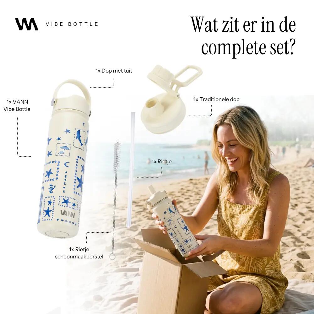 RVS drinkfles - Vibe Bottle 650 ml - Blue Summer 8/10