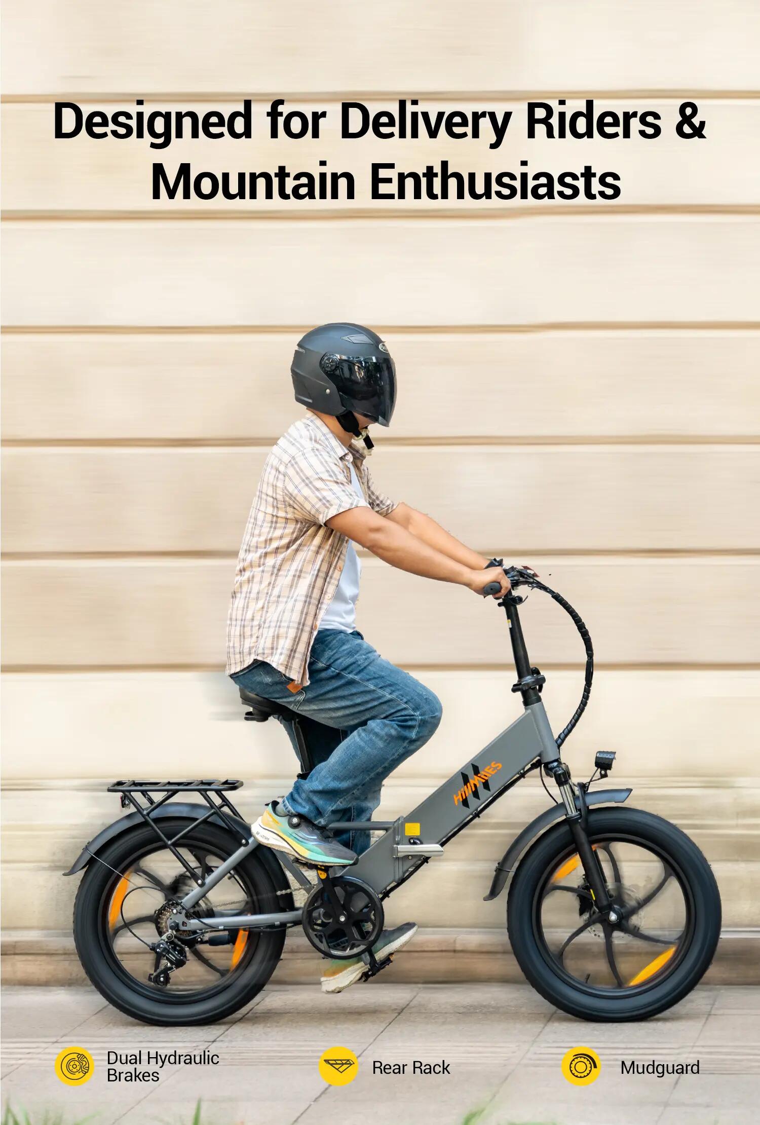 Bici elettrica adulti HillMiles Mile 2 250W 36V13Ah 20" Fat TT 13/15
