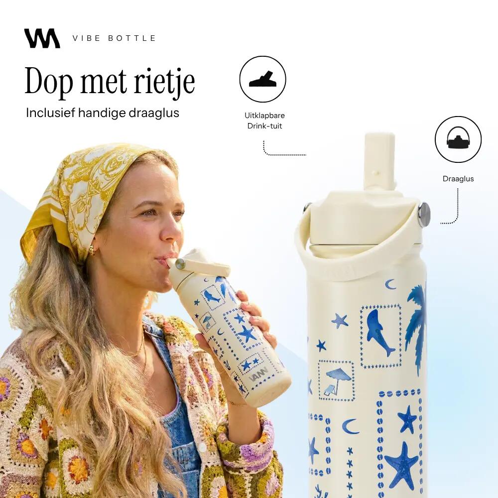RVS drinkfles - Vibe Bottle 650 ml - Blue Summer 7/10