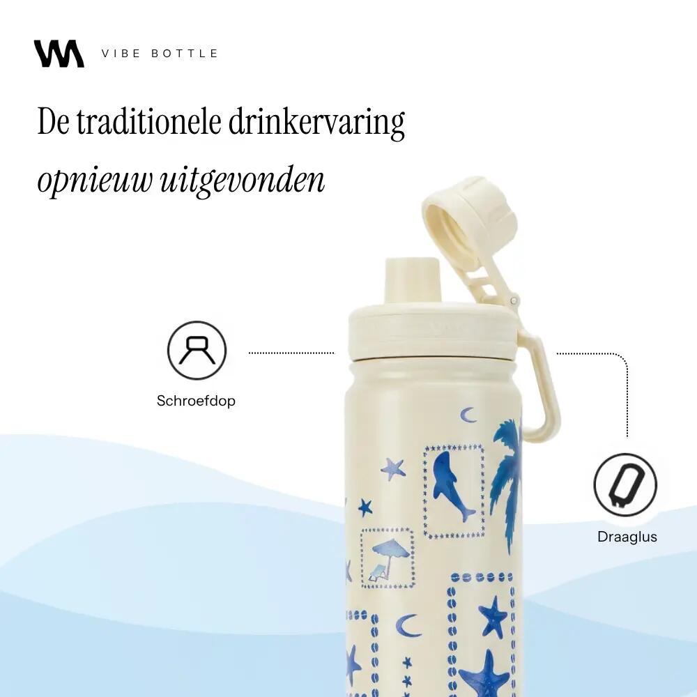 RVS drinkfles - Vibe Bottle 650 ml - Blue Summer 6/10