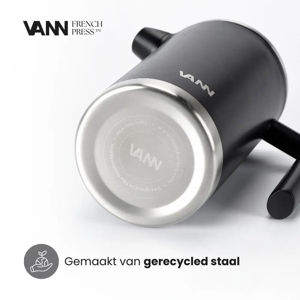 Koffiezetter - Camping - Unisex - French Press 1 L - Dubbelwandig RVS 2/10
