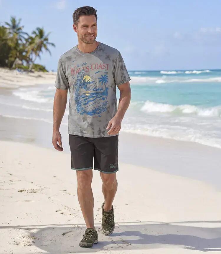 Le Tee-Shirt Tie and Dye Imprimé Vert 3/4