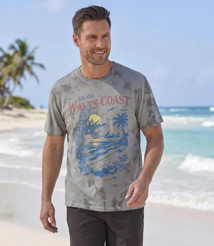 Le Tee-Shirt Tie and Dye Imprimé Vert 2/4