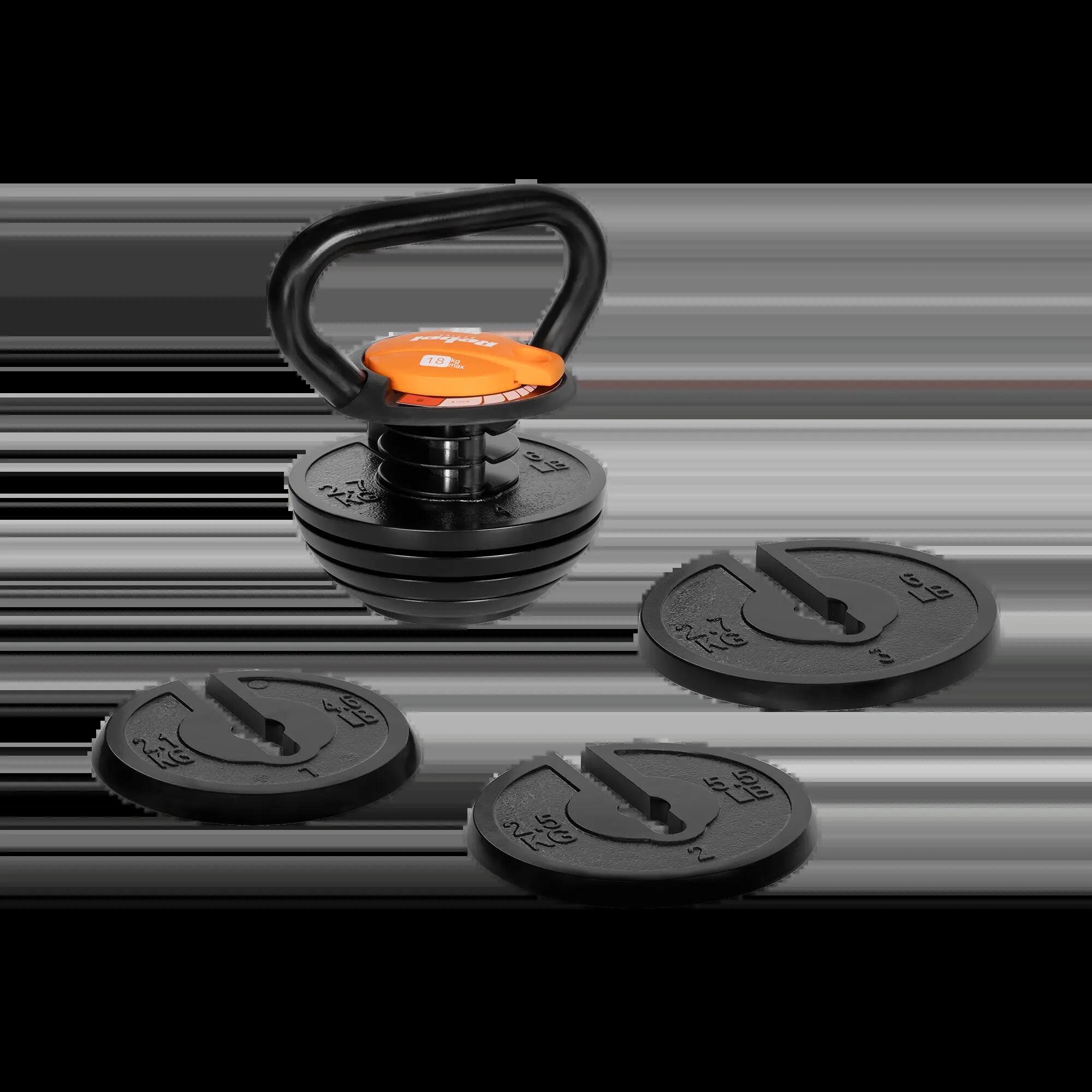 Kettlebell żeliwny regulowany obciążenie hantel odważnik kula 18kg REBEL 4/6