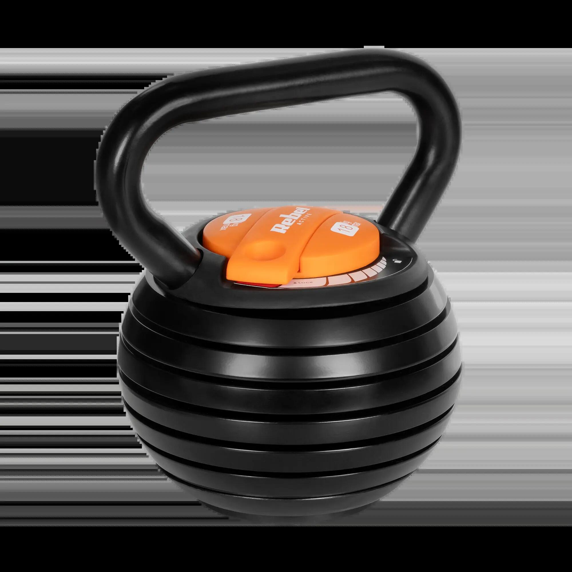 Kettlebell żeliwny regulowany obciążenie hantel odważnik kula 18kg REBEL 2/6