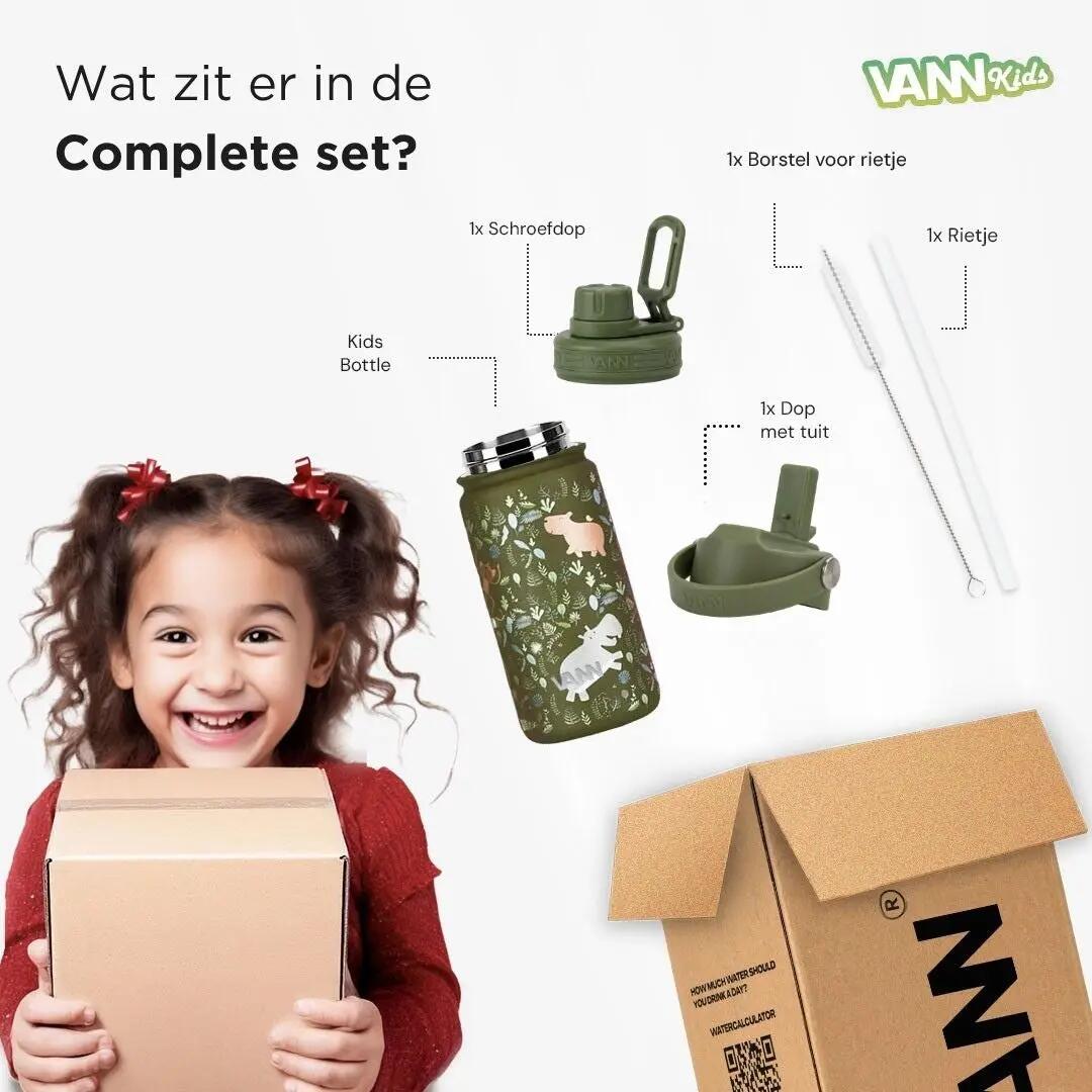 Drinkfles - School - Kids - 400 ml - Isolerend, RVS - Jungle 6/9