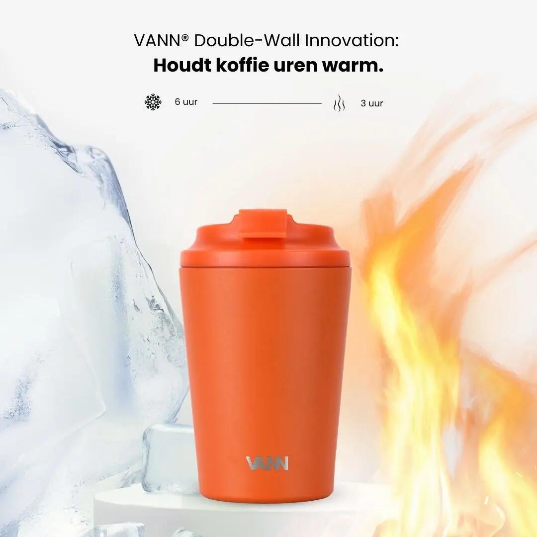 RVS koffiebeker to go - Koffiebeker 350 ml - Oranje 4/9