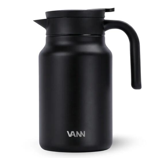 Pichet isotherme - Family Jug 1,5 L - inox, bouton-poussoir - Noir