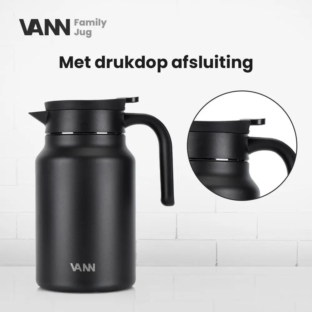 RVS thermoskan - Family Jug 1,5 L - Zwart 6/8