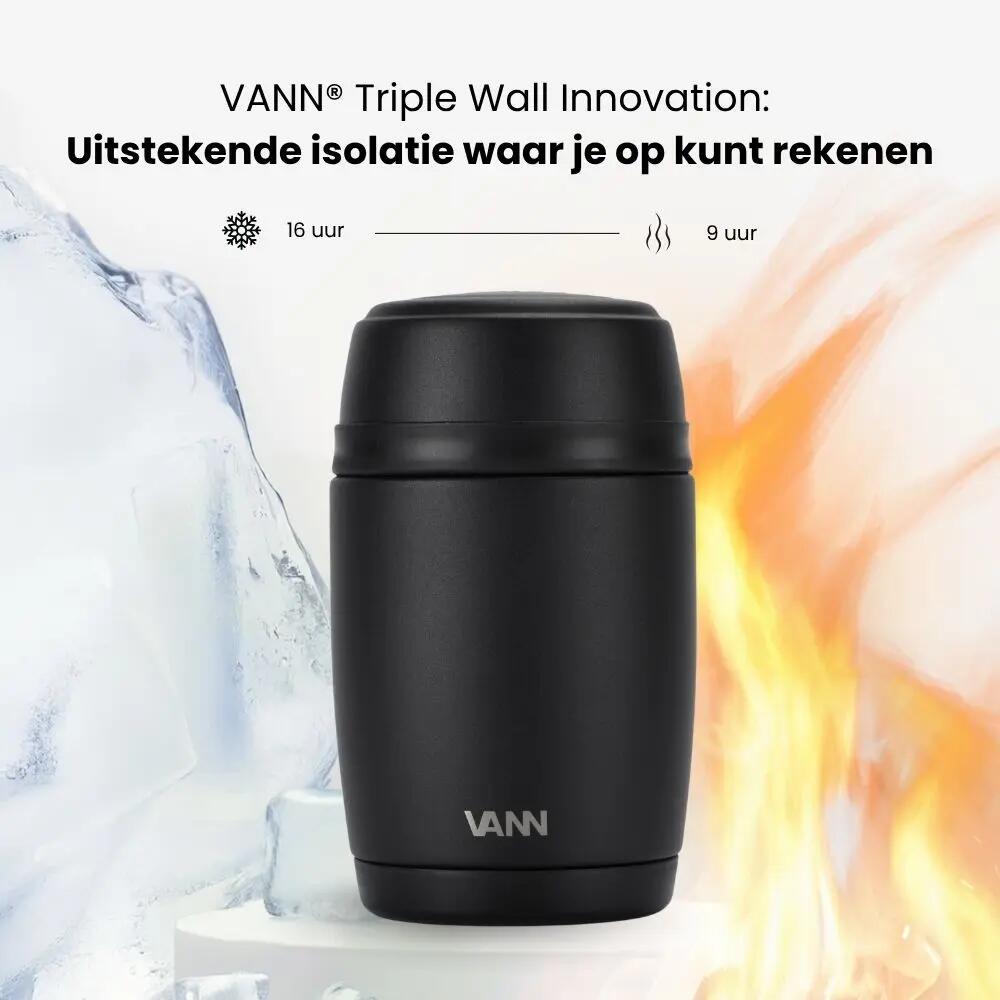 RVS lunchpot - Lunchpot 450 ml - thermos, lekvrij - Zwart 3/12