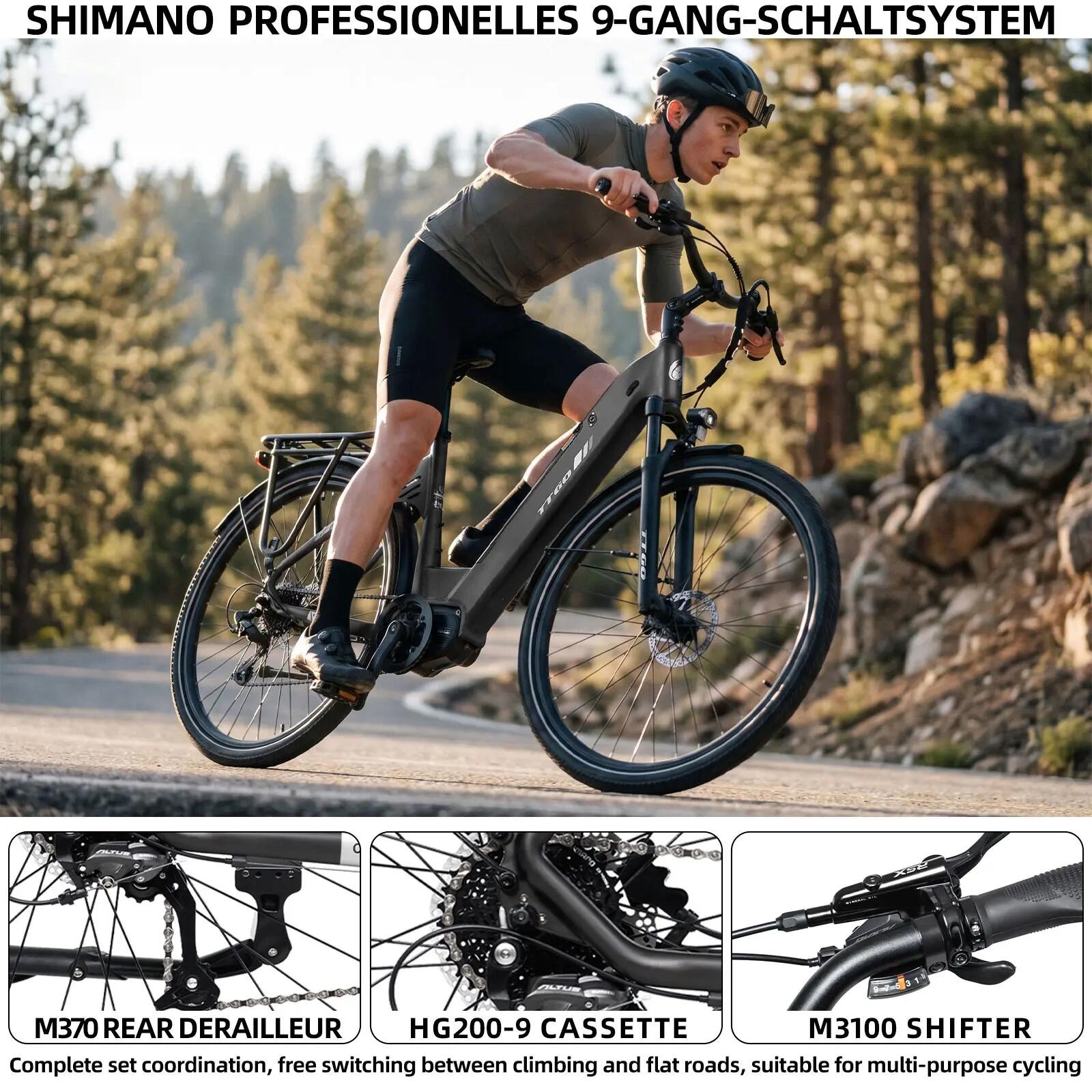 Bicicletta elettrica per adulti TTGO C7SE Batteria 36V18Ah 10/15