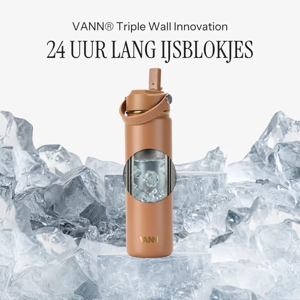 RVS drinkfles - Gold Bottle 650 ml - 3-wandig geïsoleerd - Macchiato 2/9