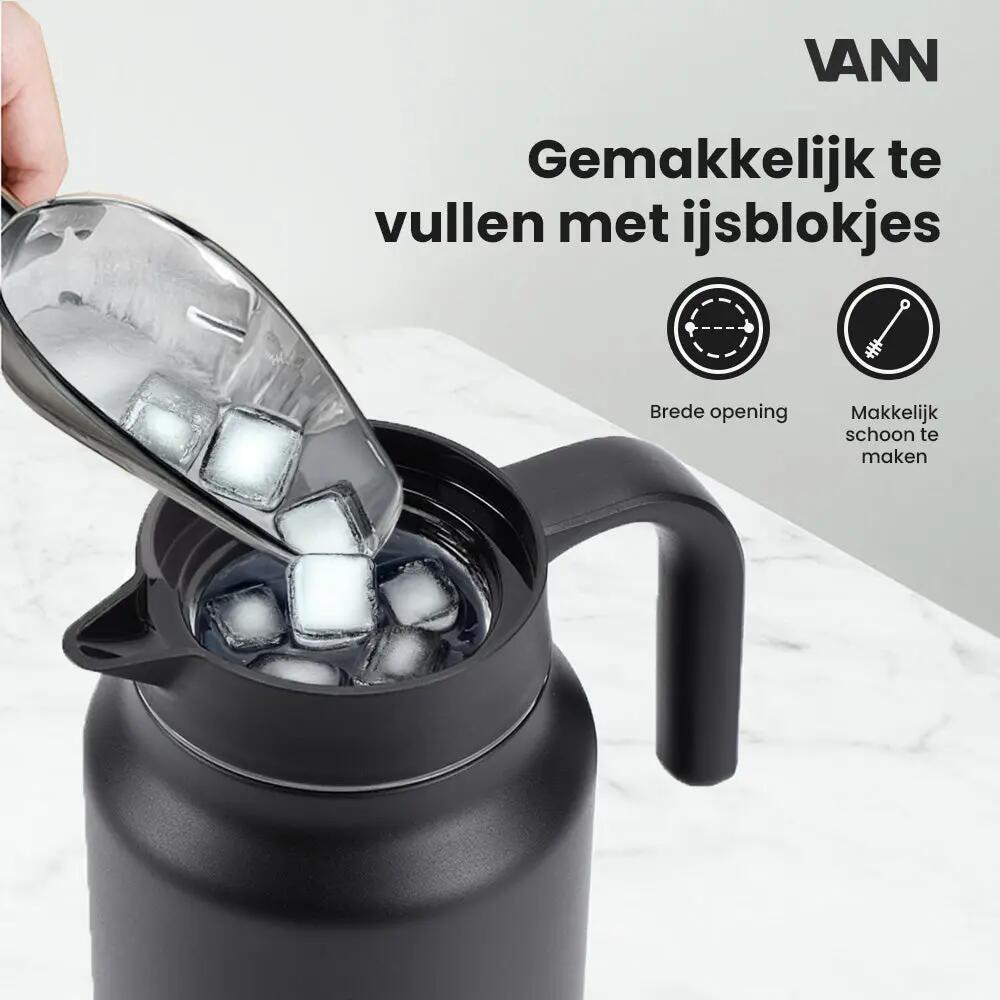 RVS thermoskan - Family Jug 1,5 L - Zwart 3/8