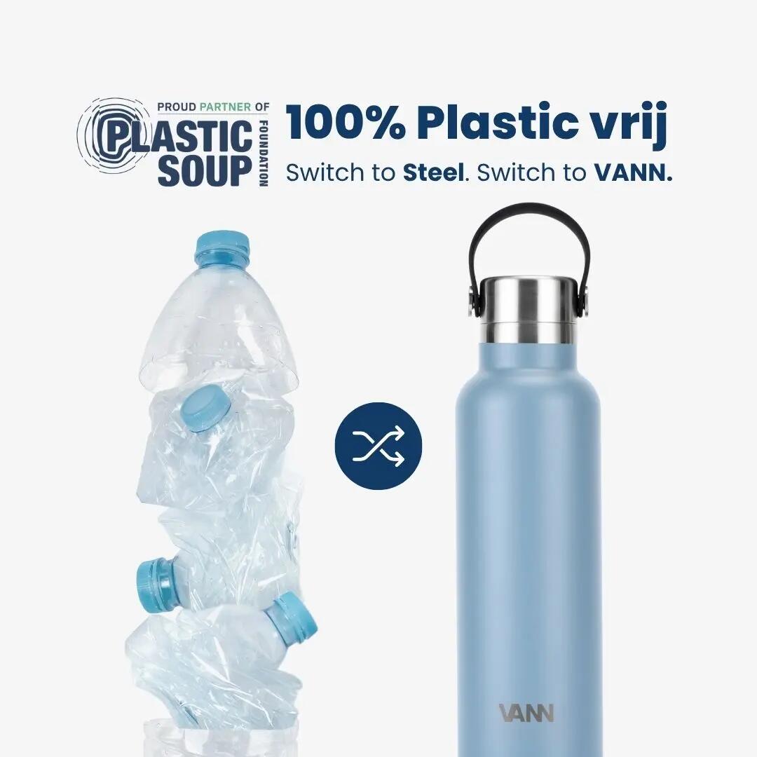 RVS waterfles - Essential Bottle 600 ml - 100% RVS, dubbelwandig - Bay Blue 3/10