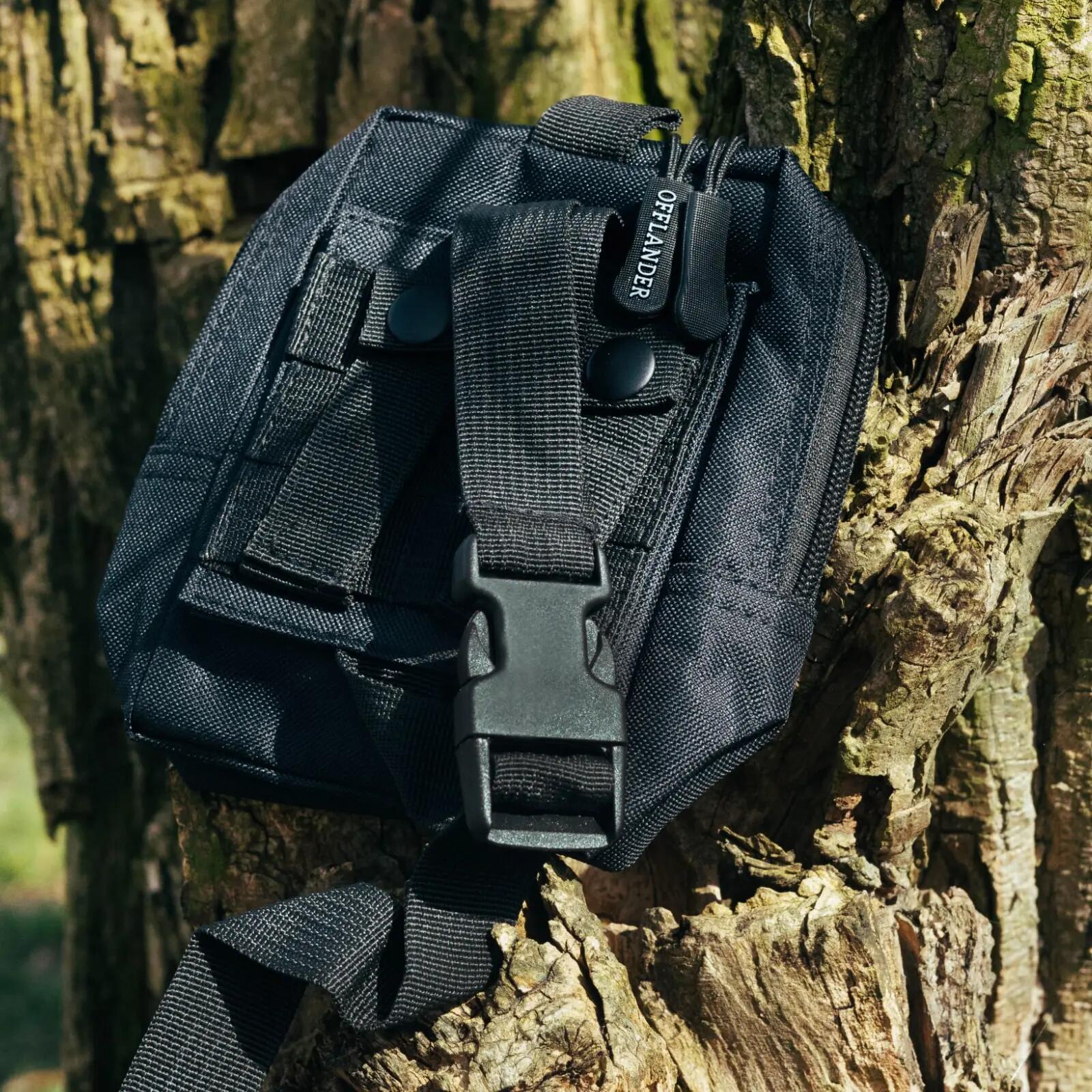 Bolsa tática universal OFFLANDER Molle com velcro, preta 6/6