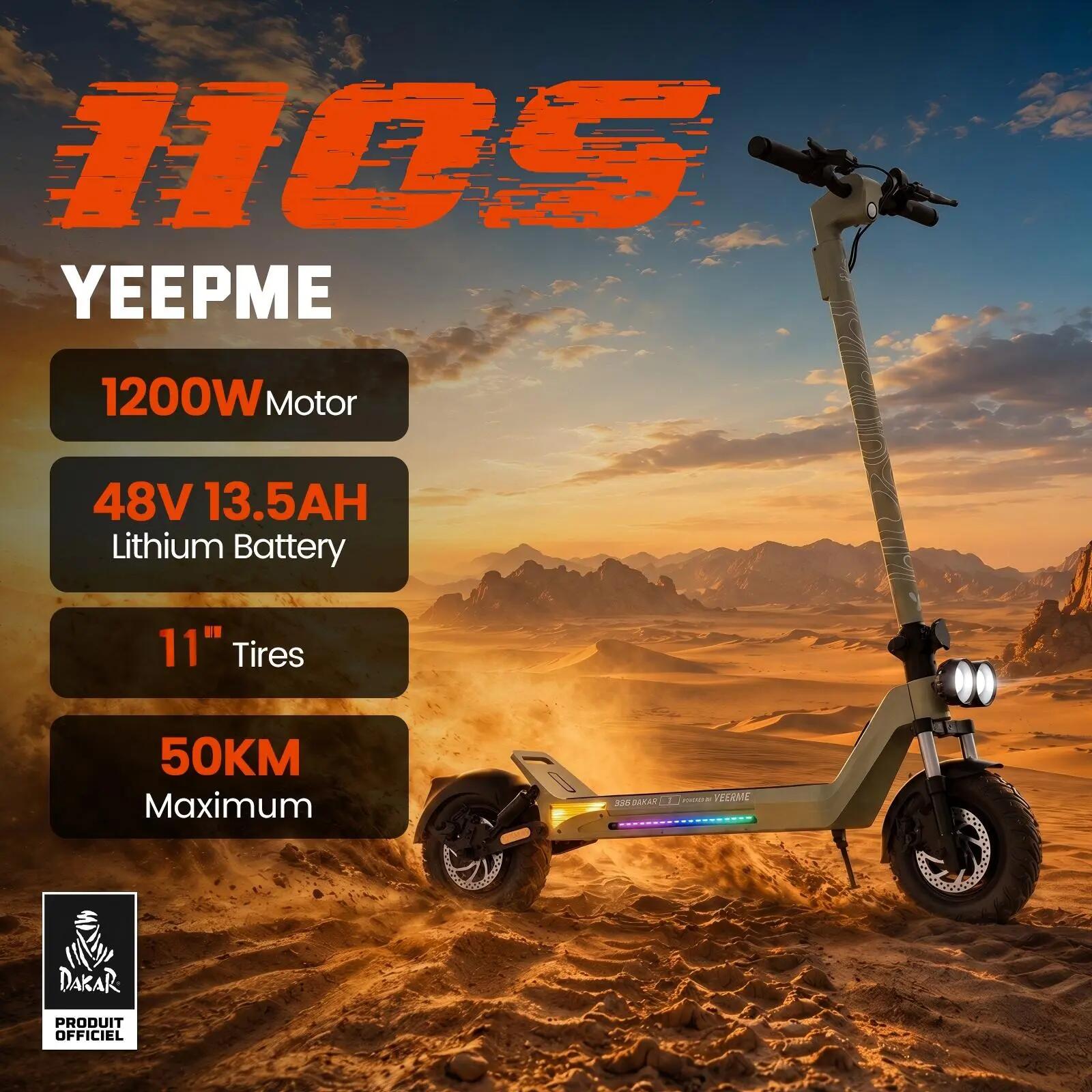 DAKAR 110S Trottinette Électrique Pliable Adulte 1200W 11" 648Wh 50km Gar 5 ans 2/7