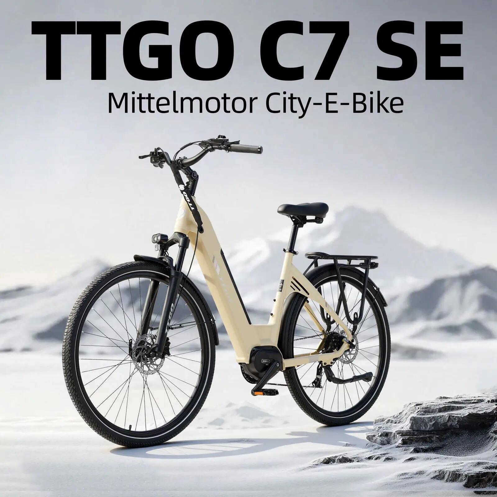 Elektrofahrrad für Erwachsene TTGO C7SE Akku 36V18Ah Reifen 28 Zoll 5/15