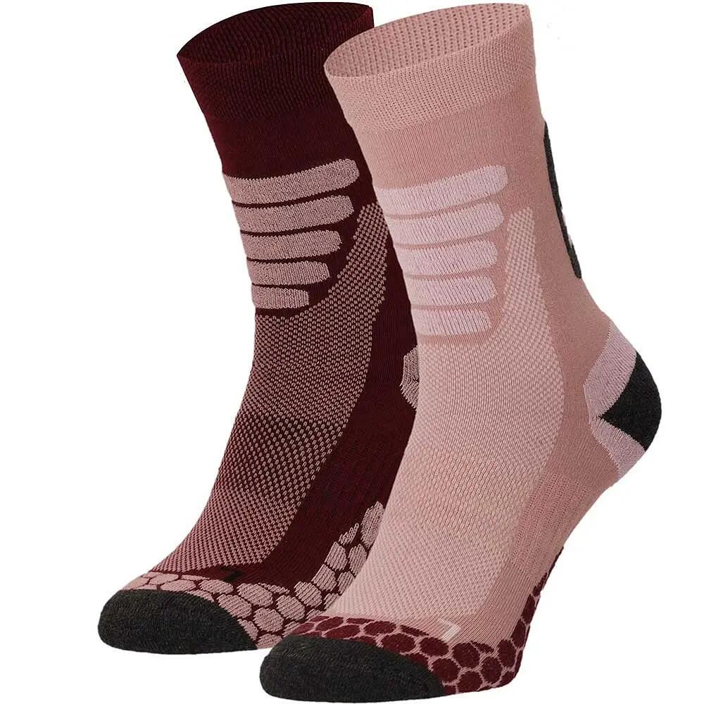 Skarpety trekkingowe Coolmax® do łydki 4 pary – Bordowy 6/6