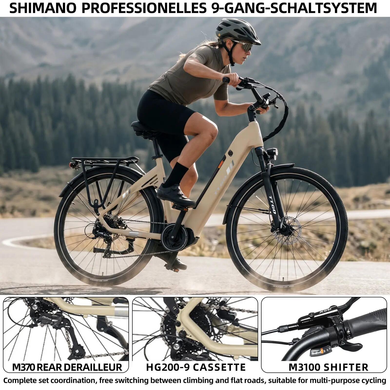 Elektrofahrrad für Erwachsene TTGO C7SE Akku 36V18Ah Reifen 28 Zoll 10/15