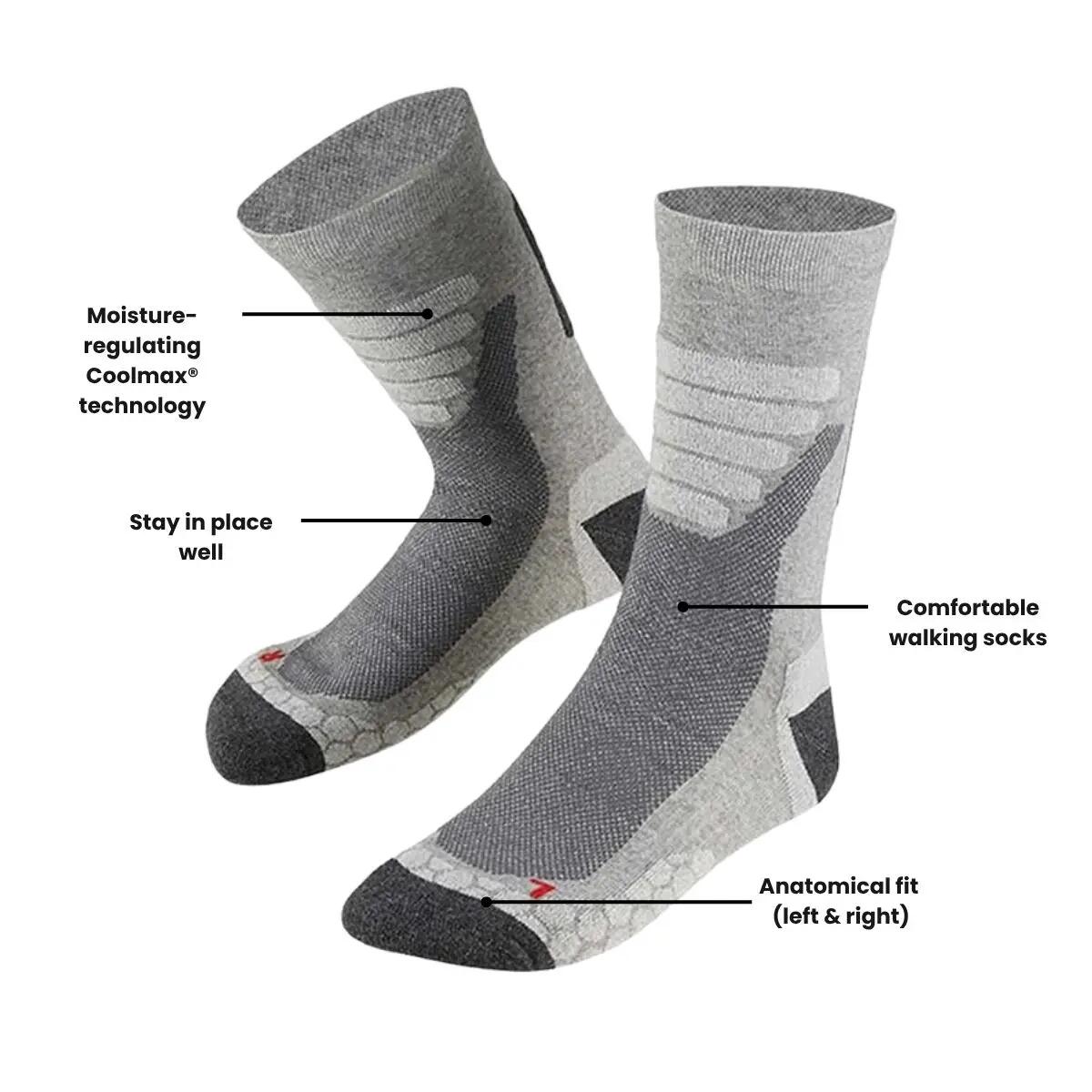Skarpety trekkingowe Coolmax® do łydki 4 pary – Szary 3/7