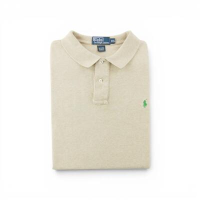 Tweedehands - polo ralph lauren heren korte mouwen beige - als nieuw