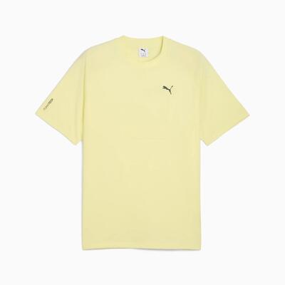 Puma pumatech graphic relaxed heren t-shirt geel maat l