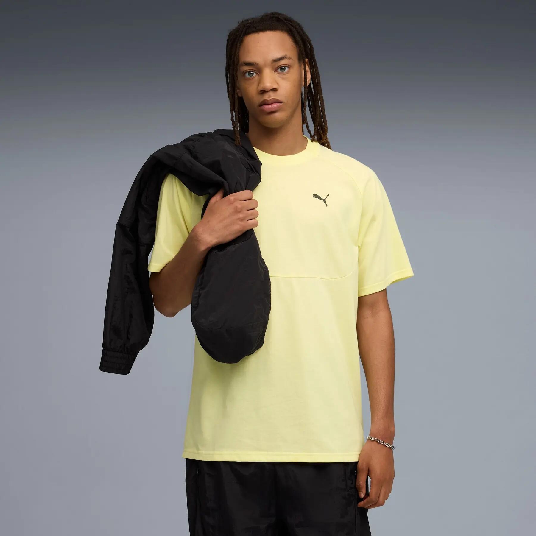 Puma PUMATECH GRAPHIC RELAXED heren T-shirt geel maat L 3/7