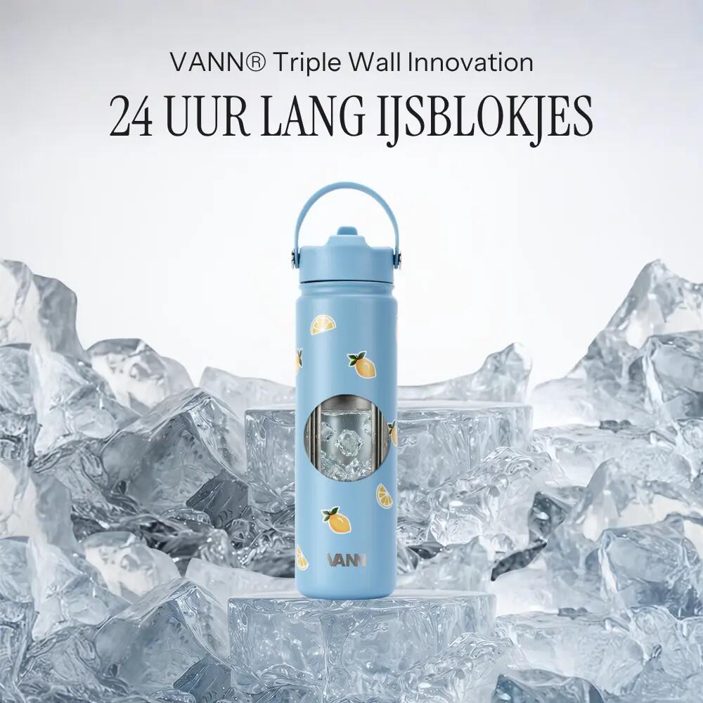 Drinkfles - Sport - Unisex - Vibe Bottle 650 ml - 3-wandig RVS gerecycled, Lemon 3/10