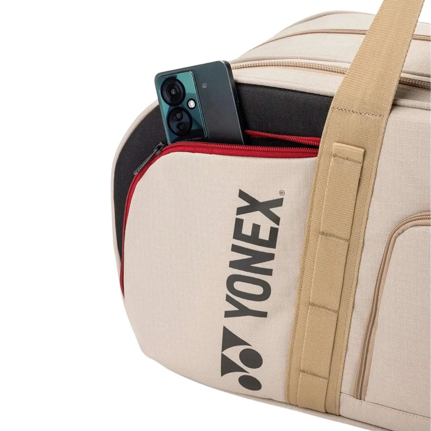 Yonex Gearlogic Racquet Bag BA72631WEX | Badminton Tennis Squash Kitbag | Beige -  4