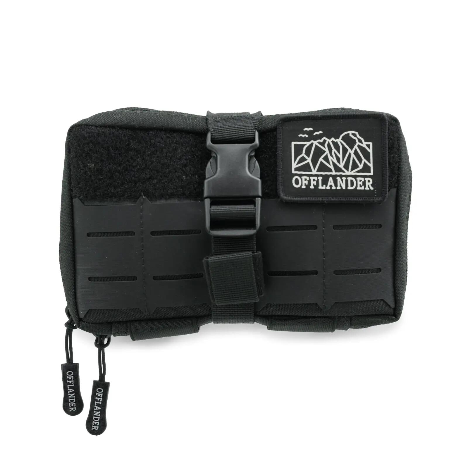 Bolsa tática OFFLANDER Molle com velcro para bateria externa e cabos, preta. 2/6