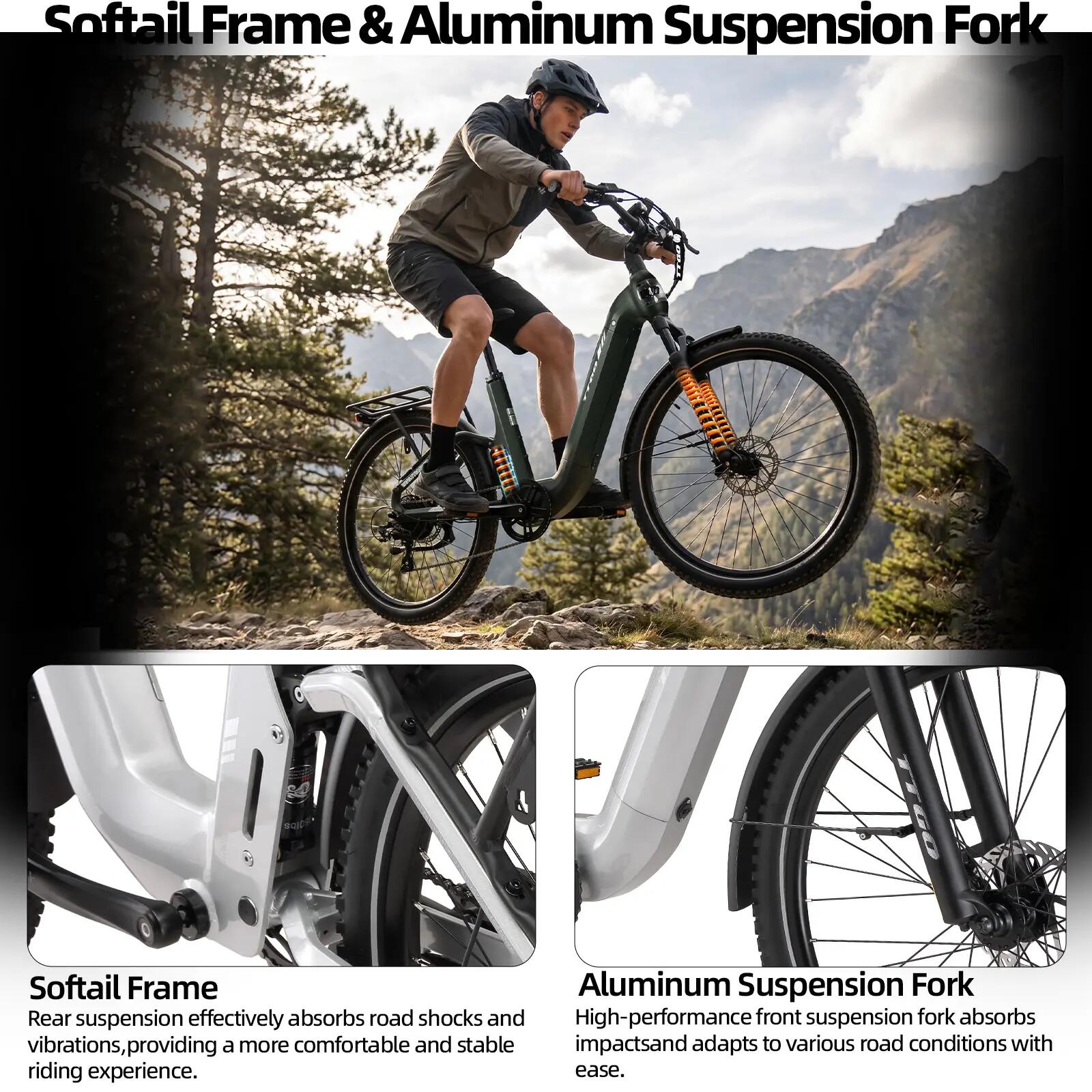 Bicicleta elétrica para adultos TTGO E-SUVO Bateria 48V15Ah 7/15