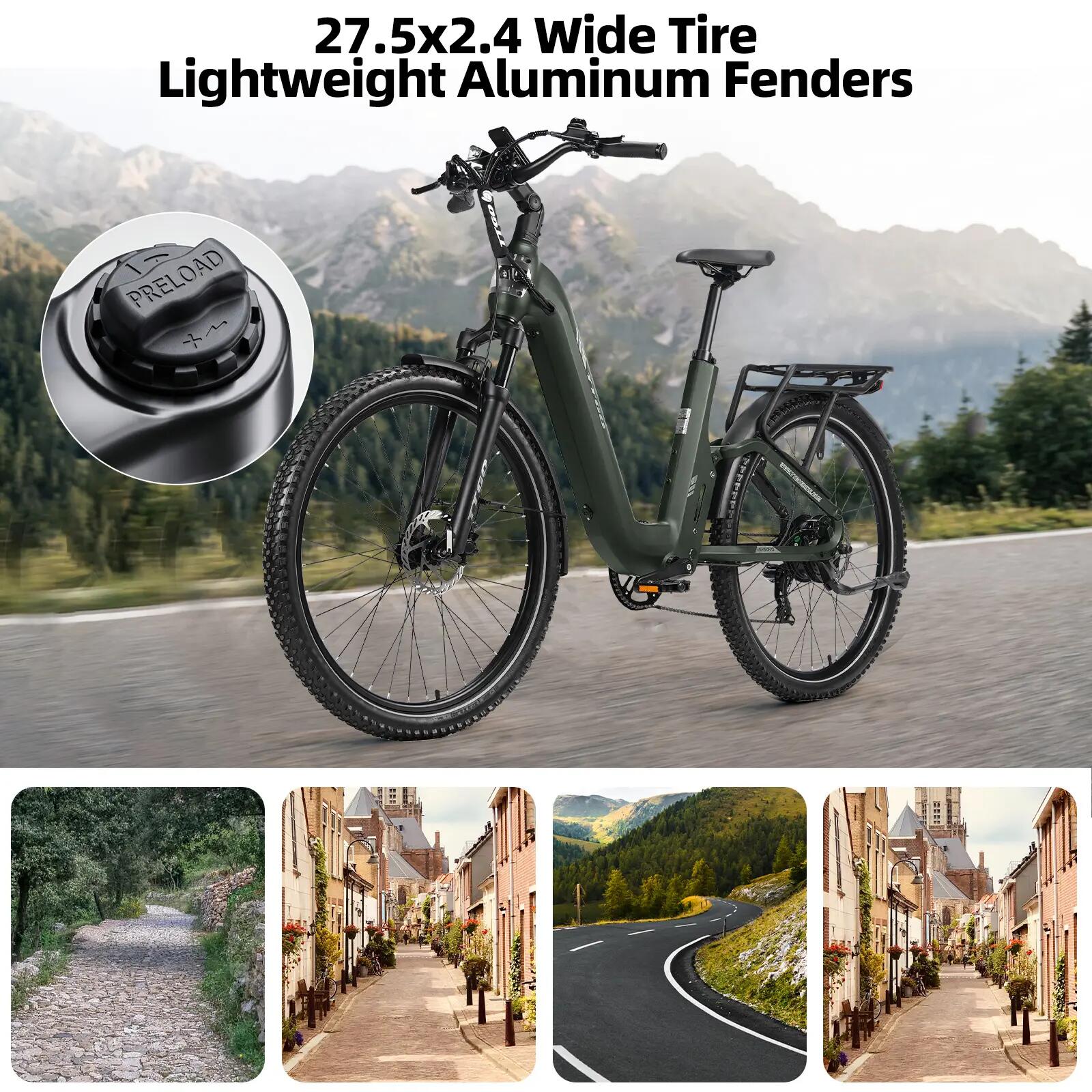 Bicicleta elétrica para adultos TTGO E-SUVO Bateria 48V15Ah 14/15