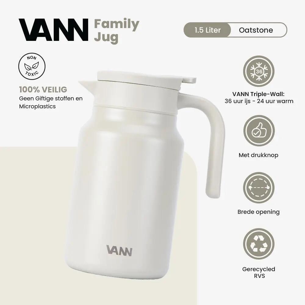 RVS thermoskan - Family Jug 1,5 L - Oatstone 2/8