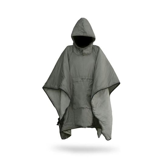Poncho de campismo impermeável OFFLANDER cinza