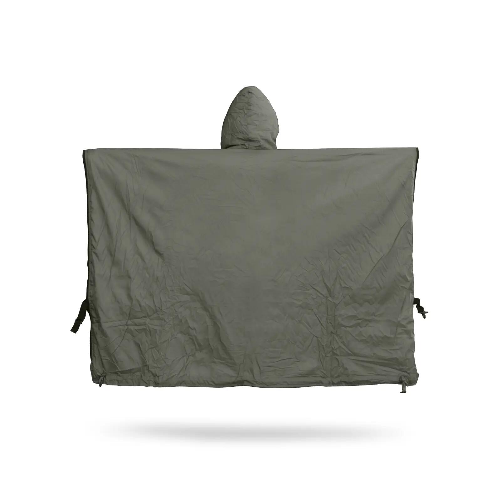Poncho de campismo impermeável OFFLANDER cinza 3/4