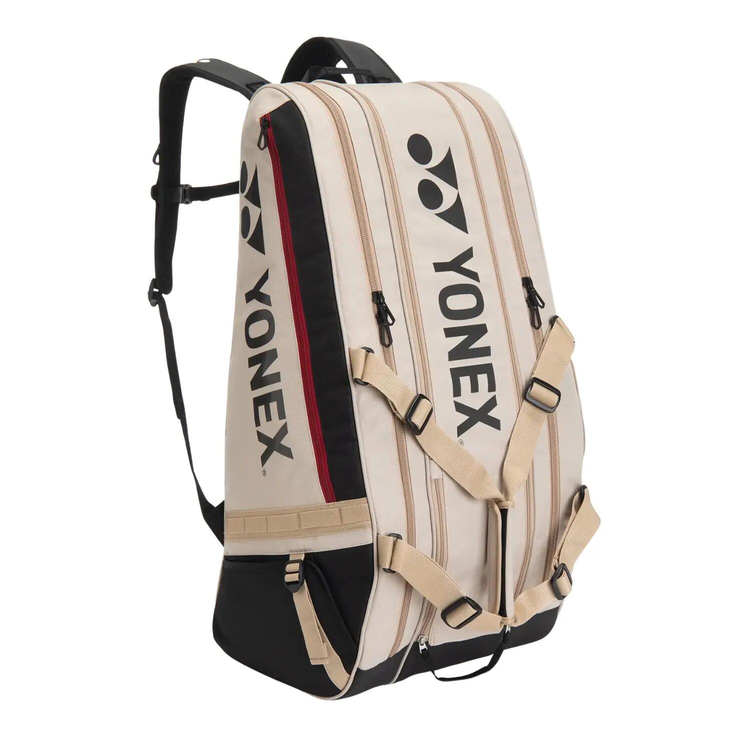 Yonex BT9 Gearlogic Racquet Bag BA72629EX | Badminton Tennis Squash Kitbag | Holds 9 Racquets | Beige -  1