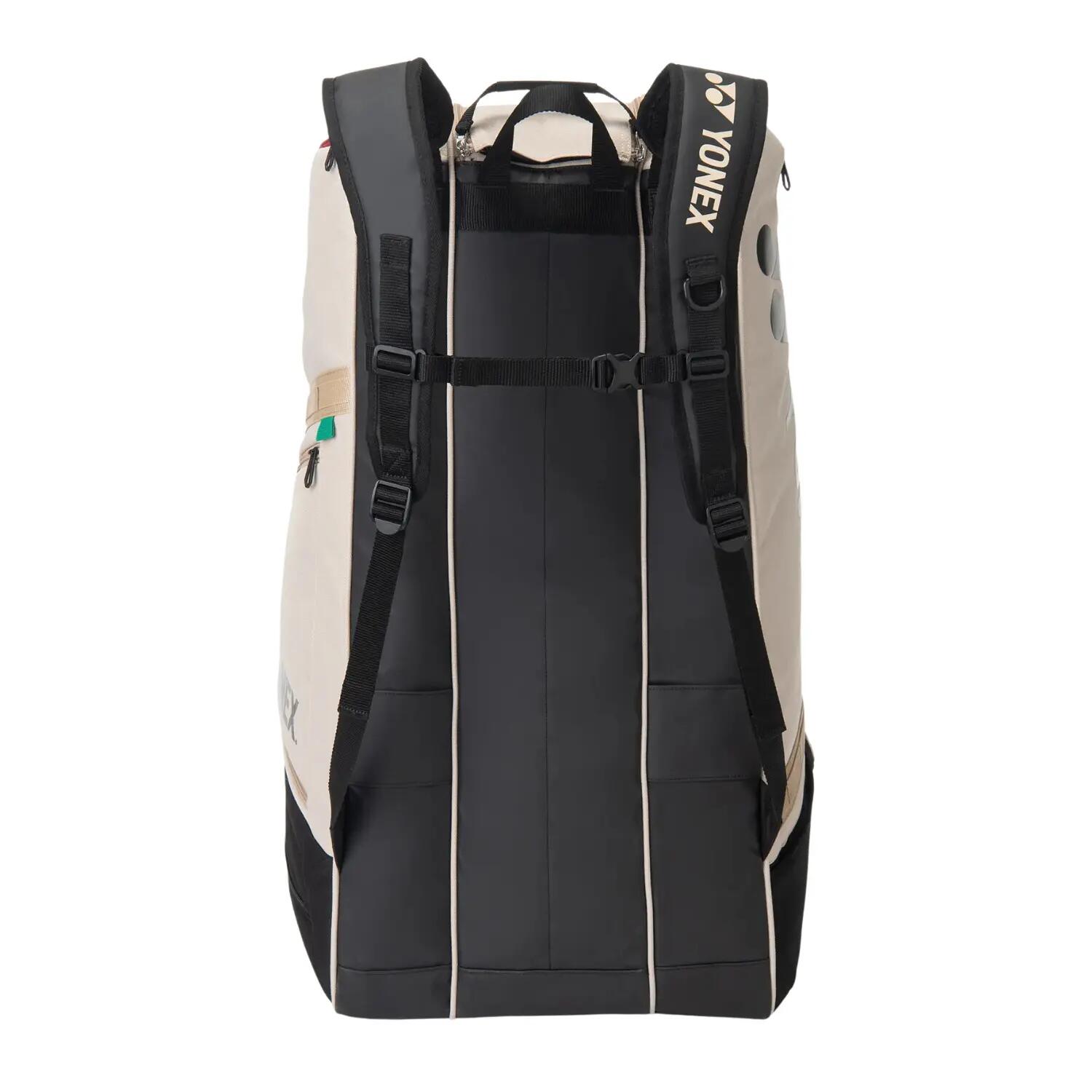 Yonex BT9 Gearlogic Racquet Bag BA72629EX | Badminton Tennis Squash Kitbag | Holds 9 Racquets | Beige -  4