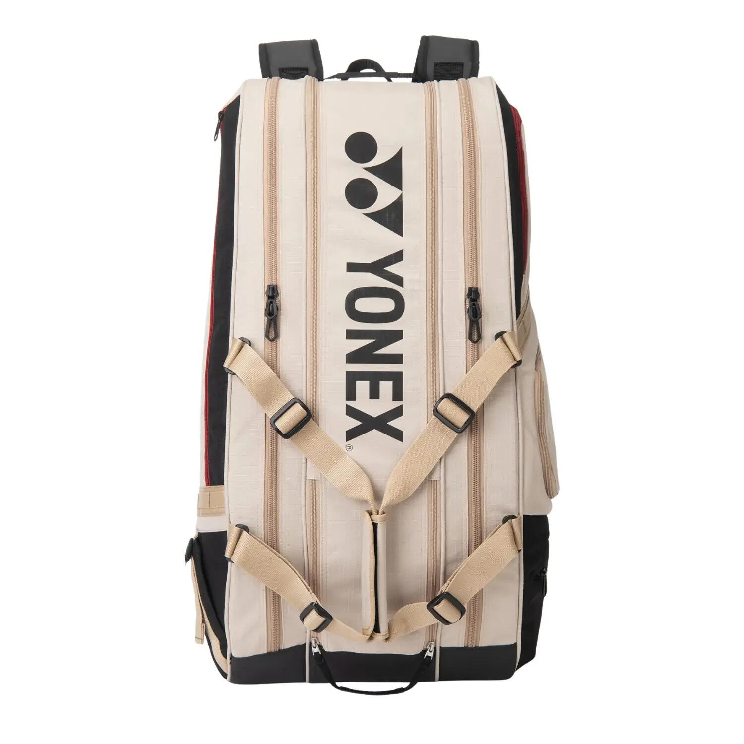 Yonex BT9 Gearlogic Racquet Bag BA72629EX | Badminton Tennis Squash Kitbag | Holds 9 Racquets | Beige -  3