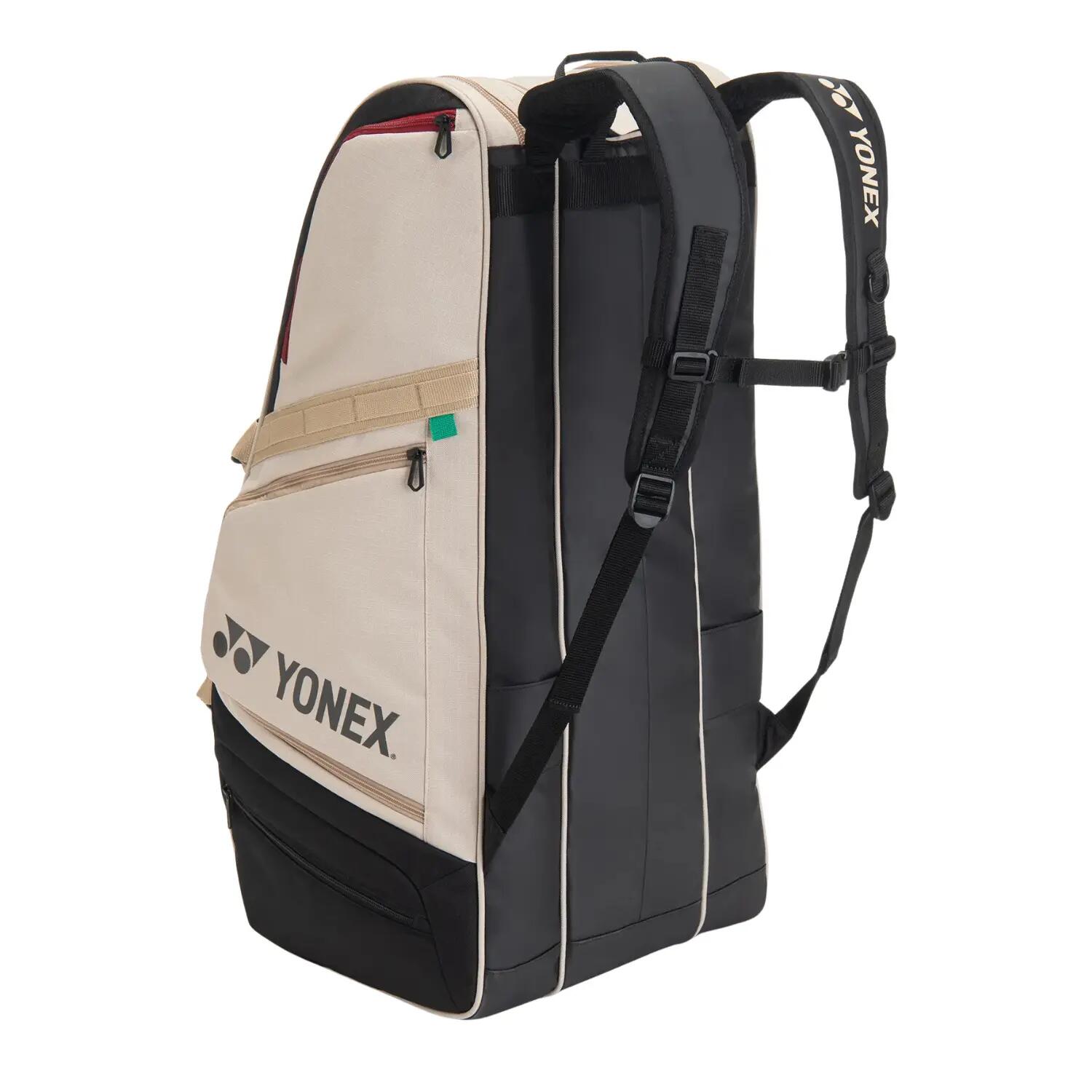 Yonex BT9 Gearlogic Racquet Bag BA72629EX | Badminton Tennis Squash Kitbag | Holds 9 Racquets | Beige -  2