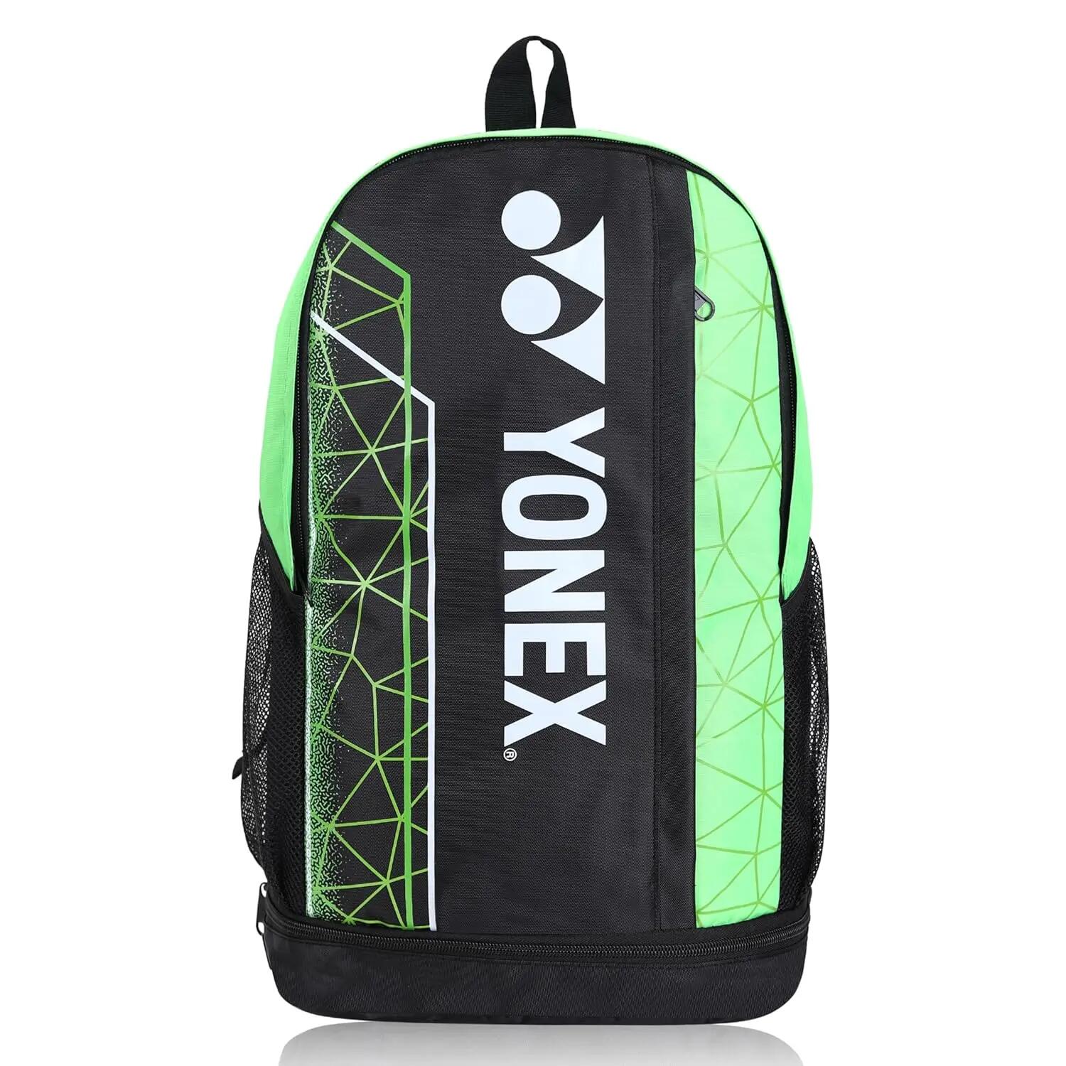 YONEX Badminton Bagpack ACE2 0512 |Laptop Comaprtment|Wide Shoe Packet | Jet Black Lime Punch -  1