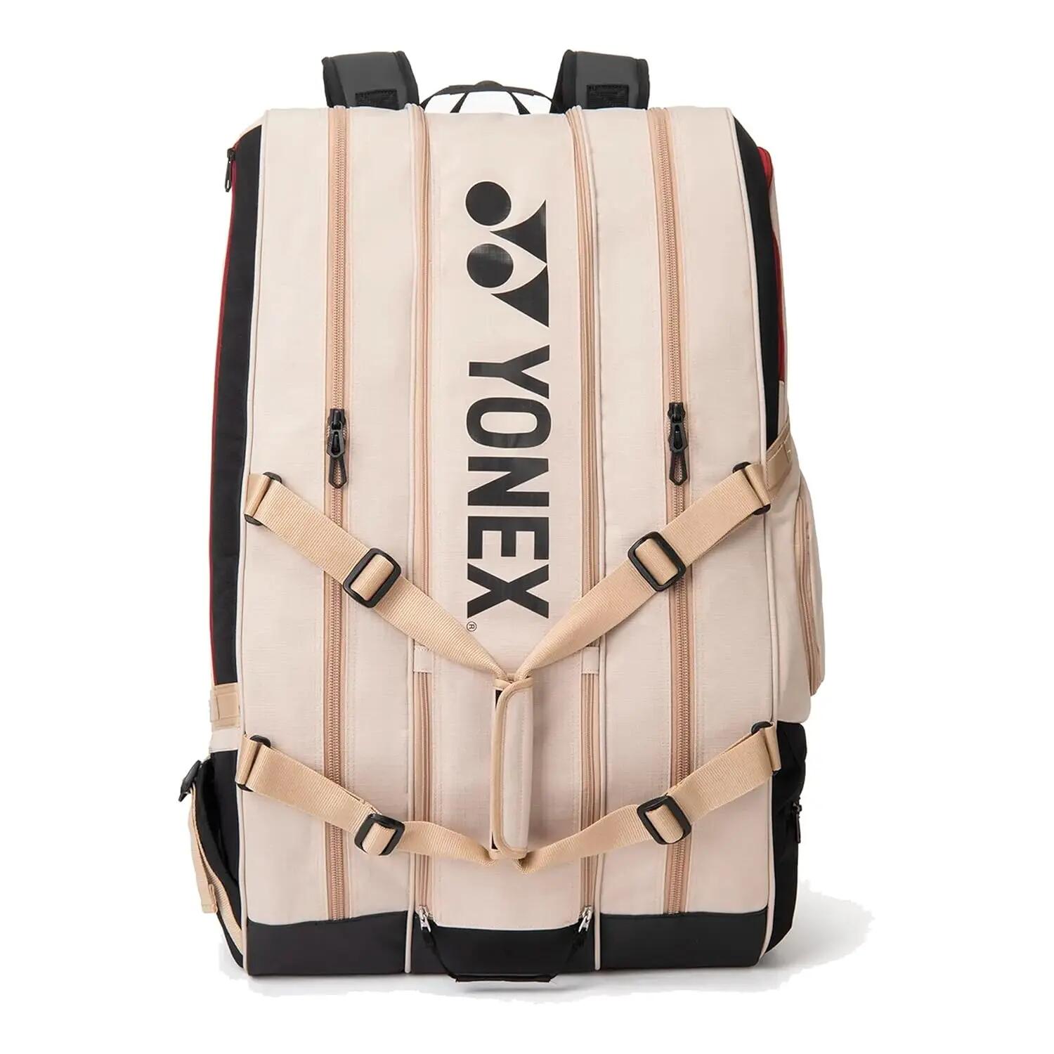 Yonex BT12 Gearlogic Racquet Bag BA726212EX | Badminton Tennis Squash Kitbag | Holds 12 Racquets | Beige -  5
