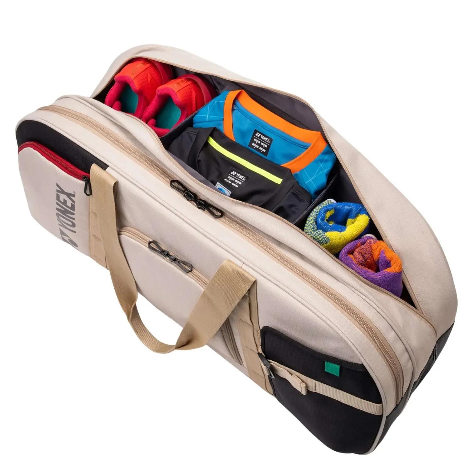 Yonex Gearlogic Racquet Bag BA72631WEX | Badminton Tennis Squash Kitbag | Beige -  2