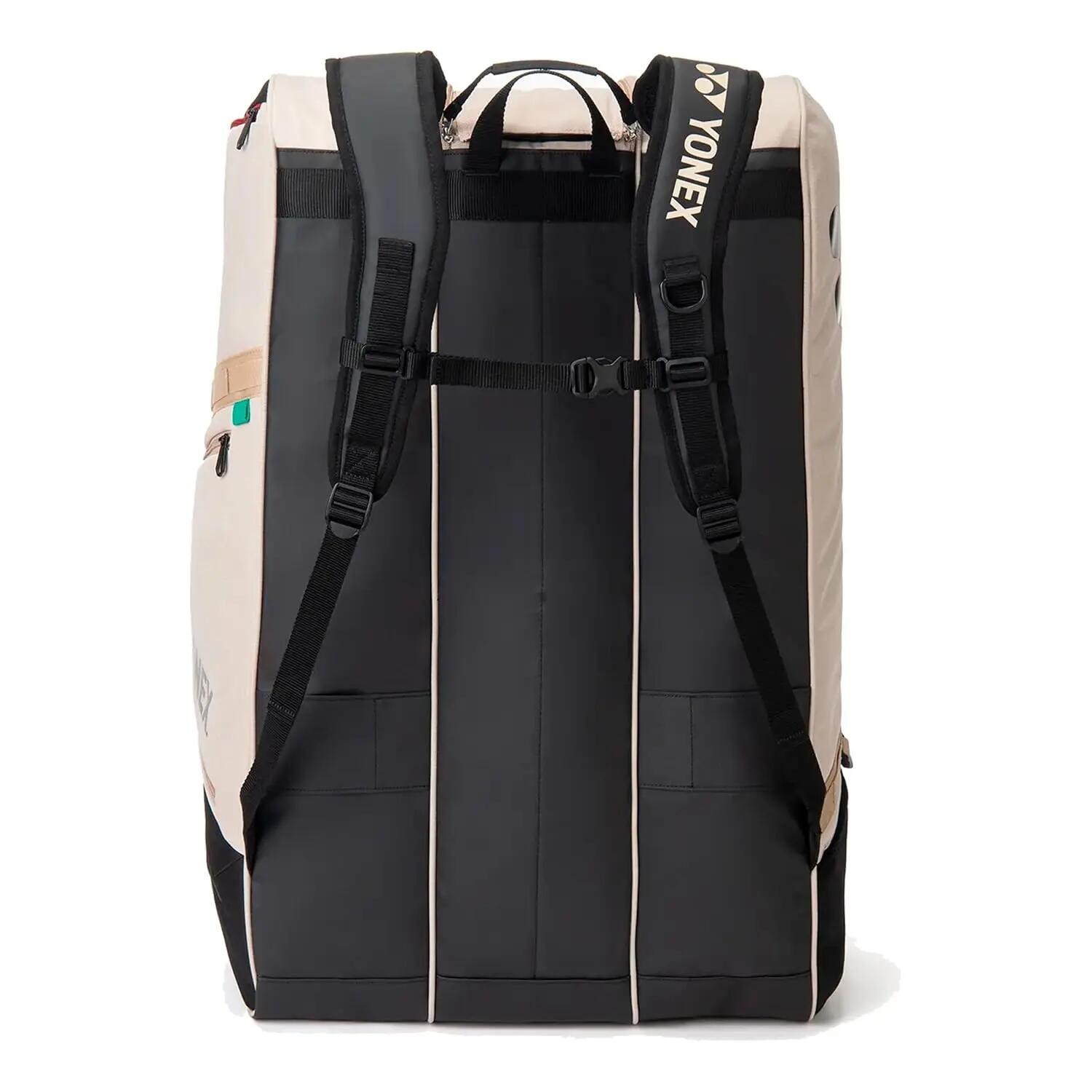 Yonex BT12 Gearlogic Racquet Bag BA726212EX | Badminton Tennis Squash Kitbag | Holds 12 Racquets | Beige -  4