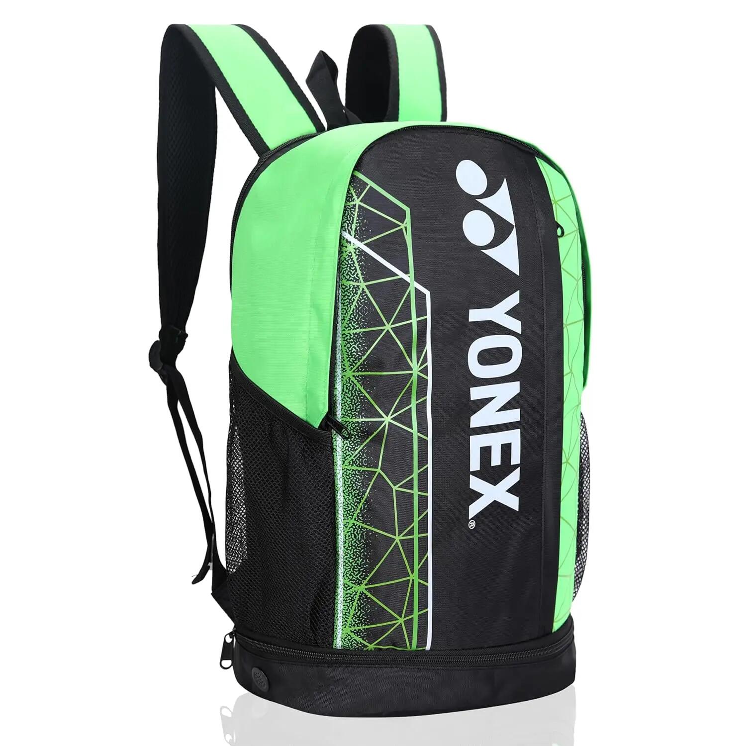 YONEX Badminton Bagpack ACE2 0512 |Laptop Comaprtment|Wide Shoe Packet | Jet Black Lime Punch -  5